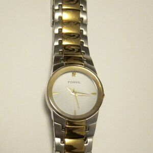 Fossil Stainless Steel Two Tone Case Band Quartz watch